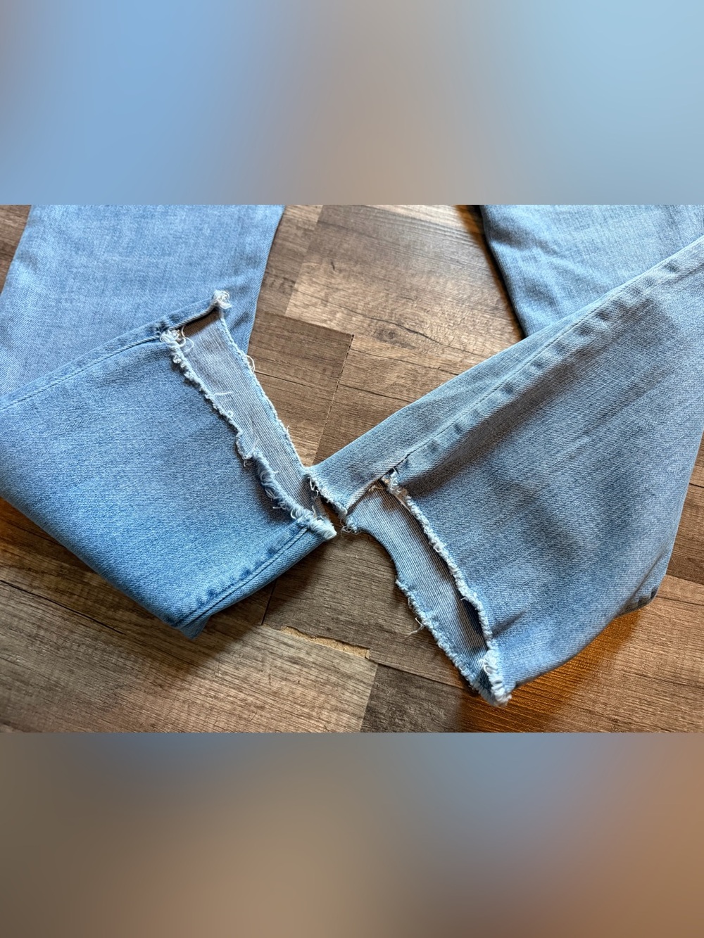 VERVET High Rise Raw Hem Crop Flare Jeans Size 27 Light Wash - Picture 9 of 9